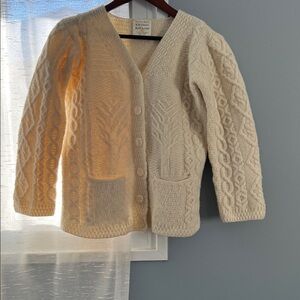 Women's Cream Cable Knit Cardigan